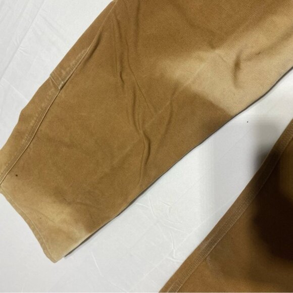 Vintage Carhartt Sun Faded Tan Double Knee Duck Canvas Dungaree Fit Pants 36X29 - Picture 9 of 16